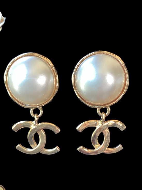 CHANEL Jewelry - CHANEL Gold-Tone Pearl Drop CC Logo Earrings